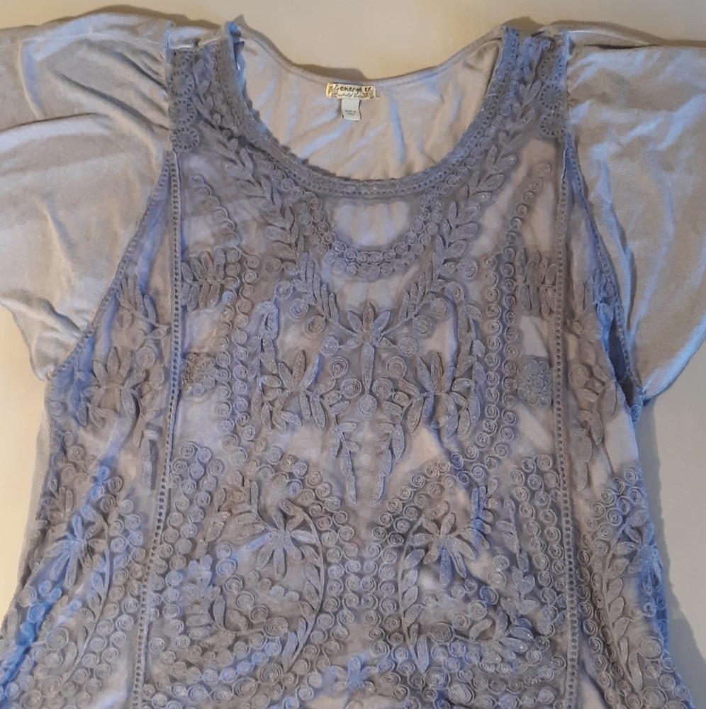 Blue lace shirt